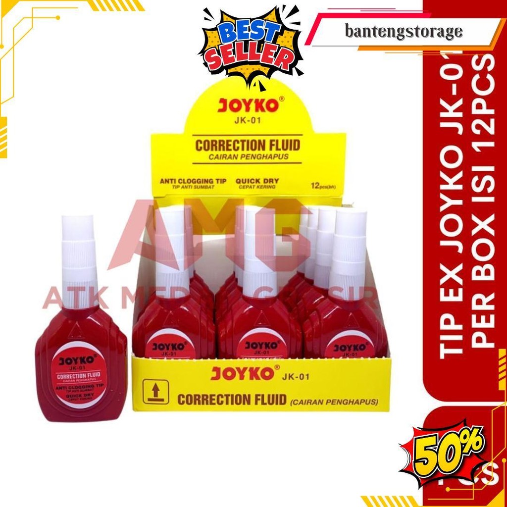 

Tip Ex Correction Joyko Merah Jk-01 Per Box Isi 12Pcs Cod