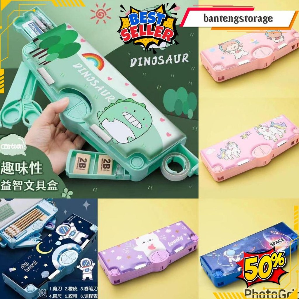 

Kotak Pensil Anak Serbaguna Mekanik Anak Sekolah Mekanik Multifungsi Serbaguna Fullset Penggaris Gunting Original Cod