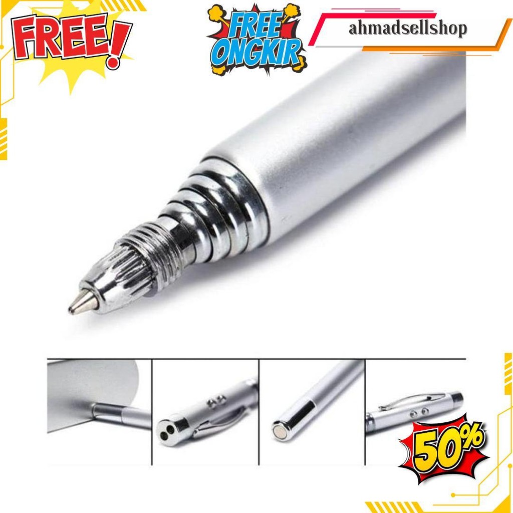 

5In1 Alat Tulis Pena Pulpen Tinta Hitam Laser Senter Pointer Persentasi Teleskopik Magnet Retractable Guru Sekolah Les Stick Class Command Pulpen Multifungsi 5 In 1 Pen Laser Pointer Telescopic Led Magnetic Gratis Ongkir