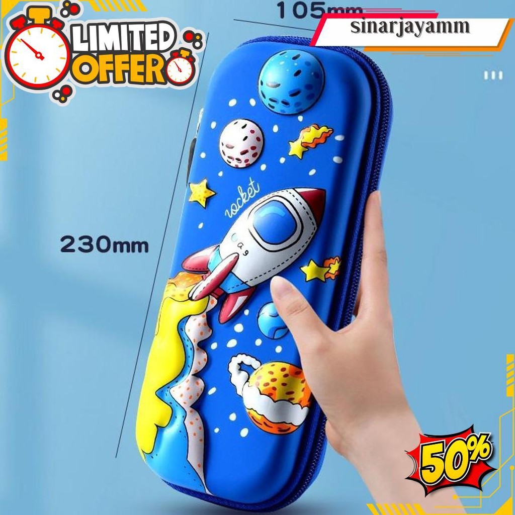 

Tempat Kotak Pensil Timbul 3D Lucu Imut Astronot Kelinci Dino Unicorn Kuda Bear Cute Pensil Case Original Produk