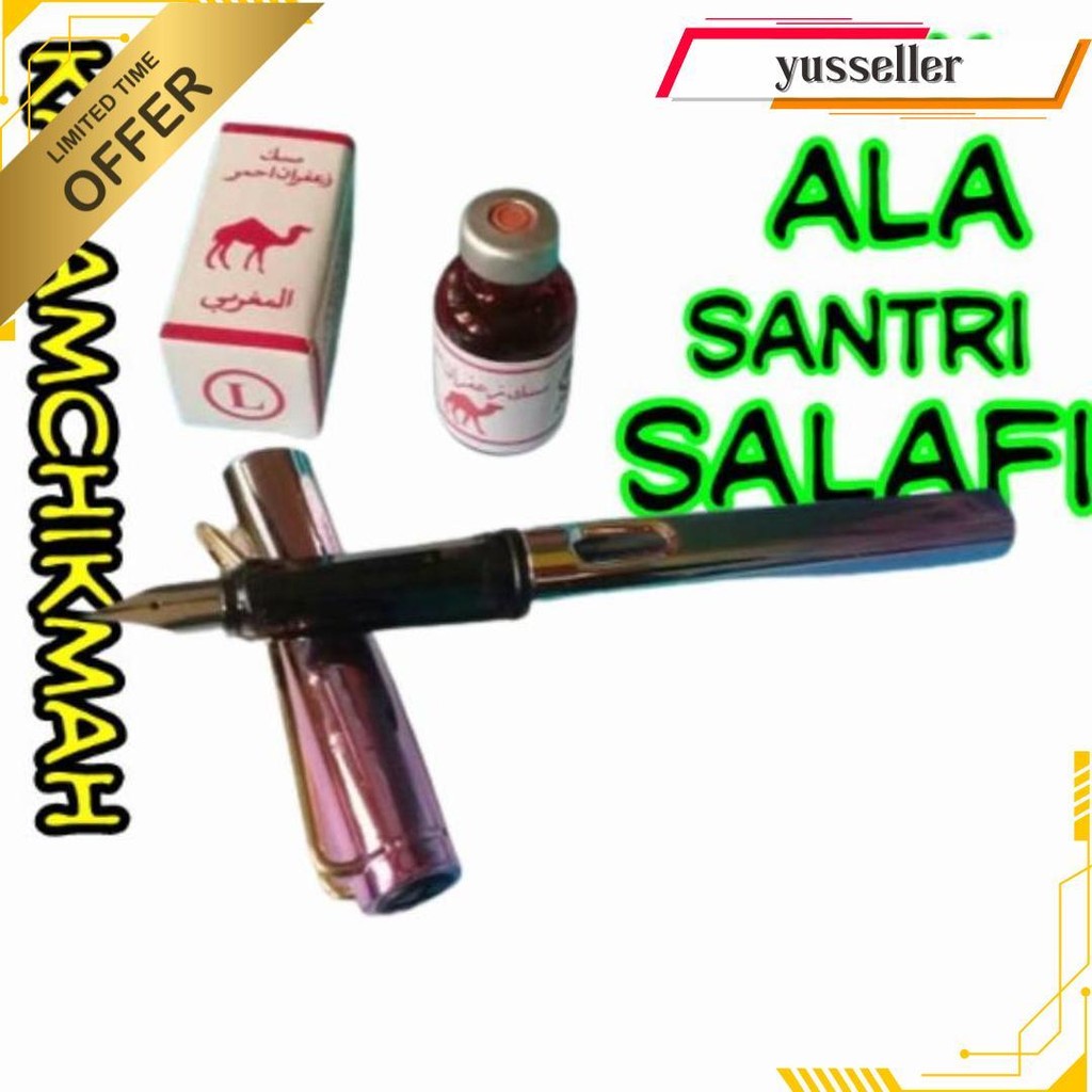 

Paket Pena Jafaron Warna Merah Perak Hitam Buat Nulis Wafak Cod