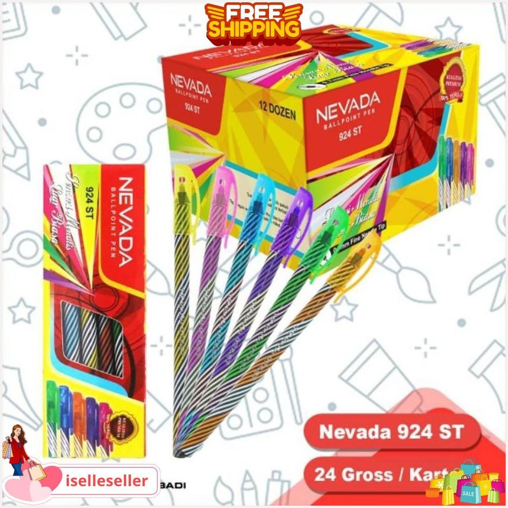 

Bolpen Ulir Nevada Tidak Macet Isi 12 Pcs Gratis Ongkir
