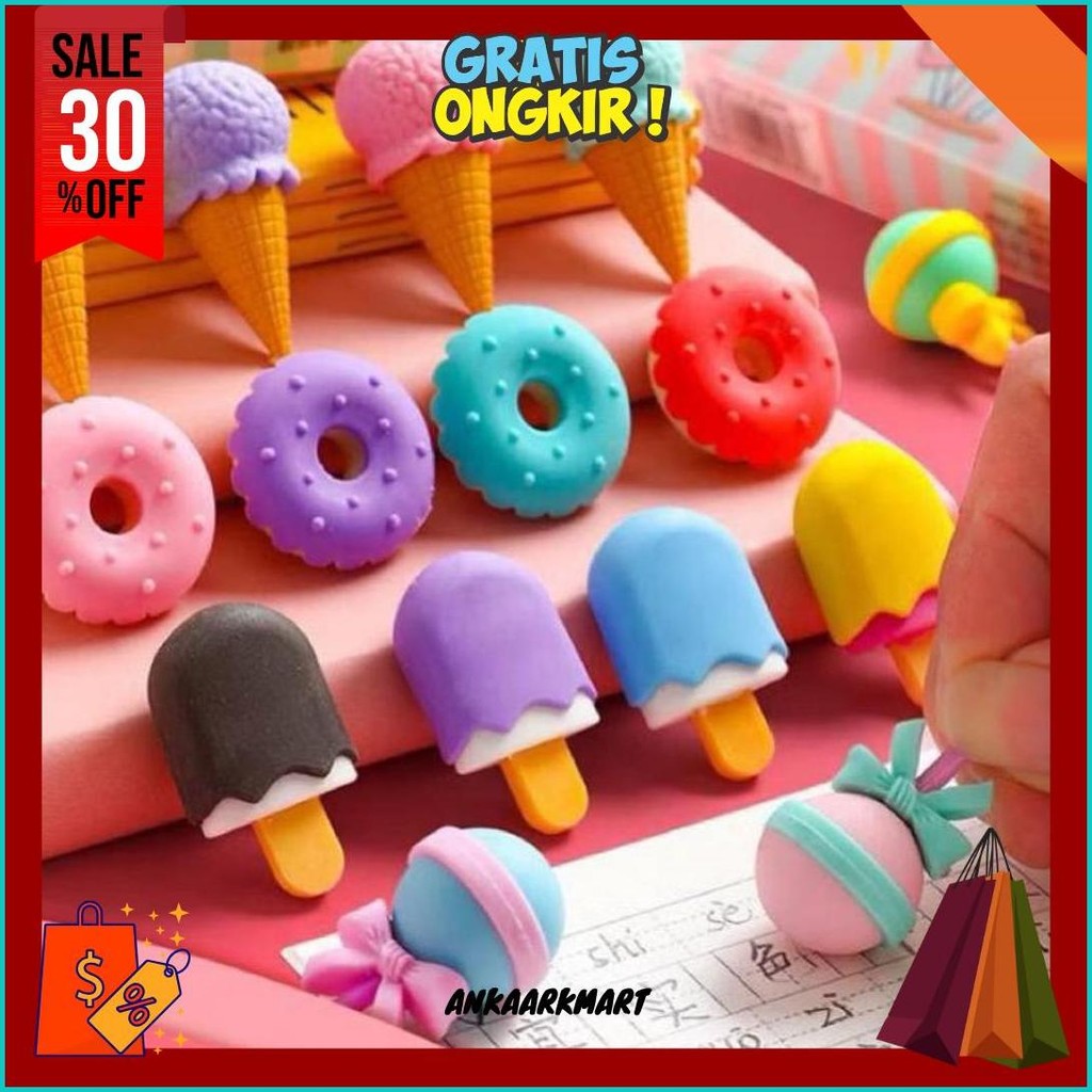 

Penghapus Pensil 1 Set Isi 4 Pcs Model Lucu Bisa Cod