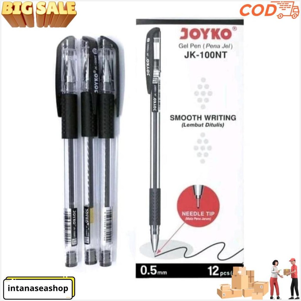

Bolpen Gel Joyko 0.5Mm Tahan Air Isi 12 Pcs Cod