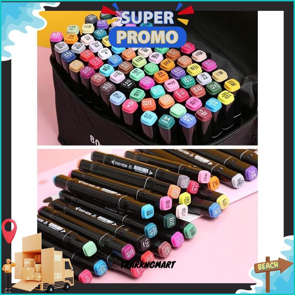 

Wd Touchfive 120Pcs Warna Sketsa Spidol Umum General Marker Set Animation Markers / Sketch Twin Market Set Spidol Gratis Ongkir