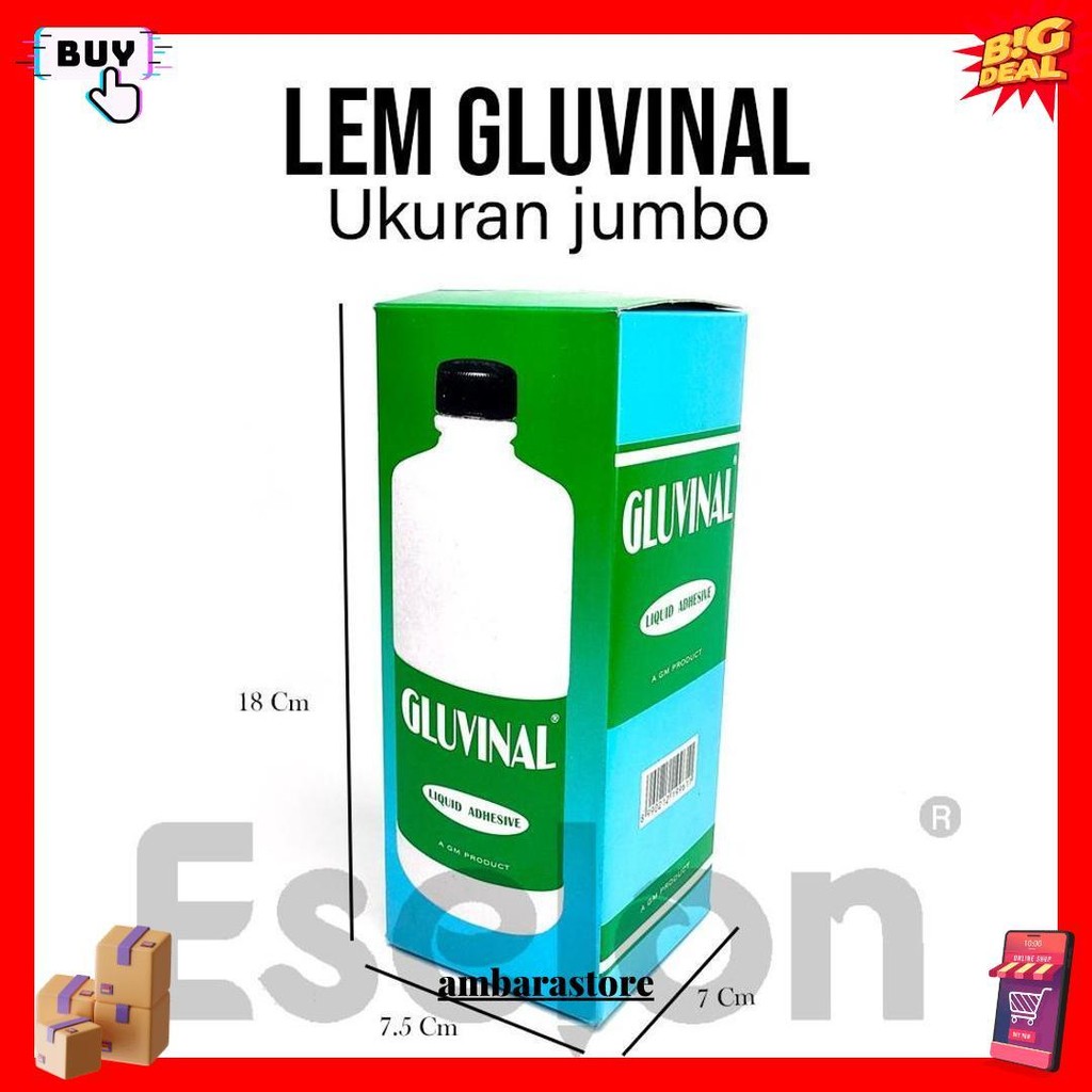 

Lem Gluvinal 500Ml Jumbo / Lem Kertas / Lem Gluvinal Untuk Slime Cod