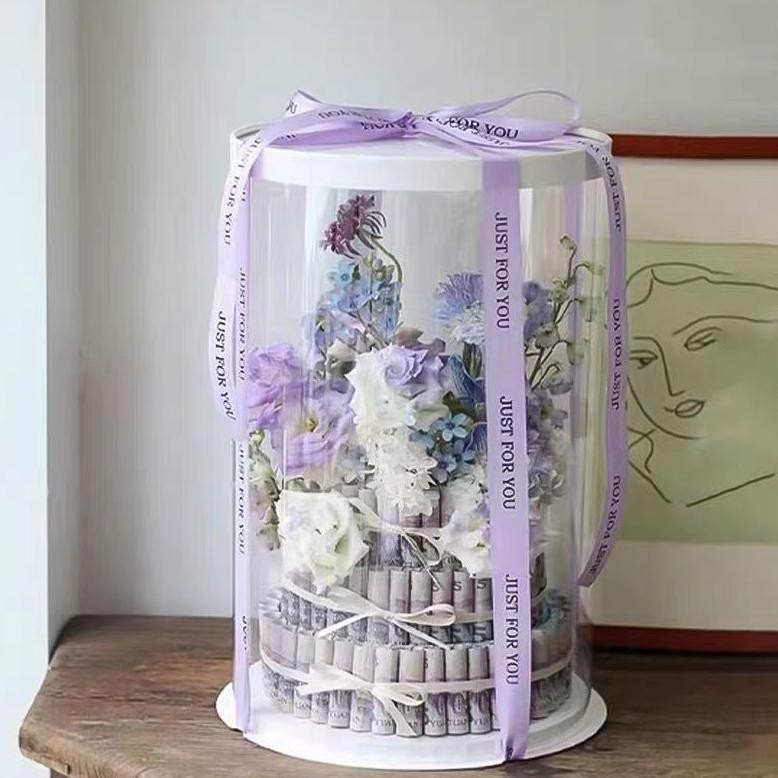 

SALE Cake Box Kue Tinggi Bulat Mika Transparan Untuk Box Buket / Cake Uang, Dll. GB29