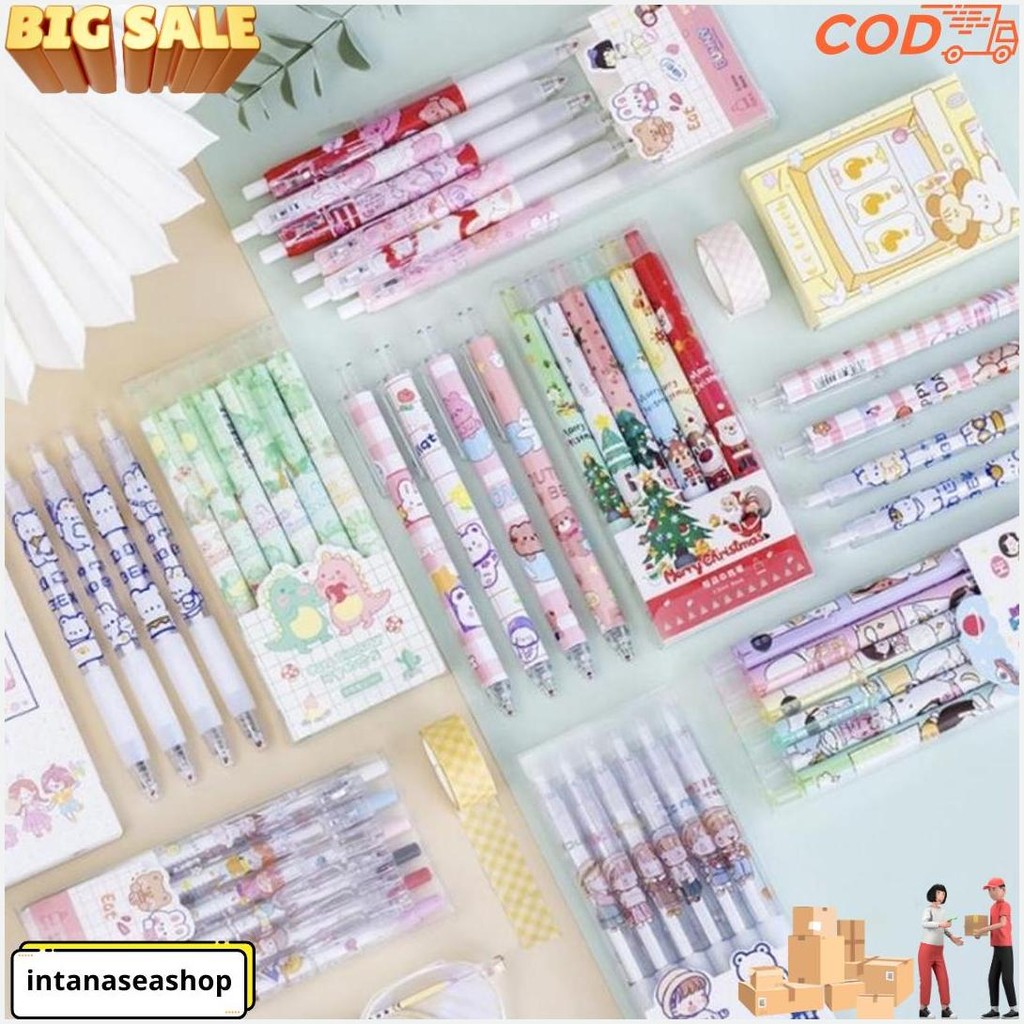 

[1Set Isi 6Pcs] Pulpen Gel Mekanik 0.5Mm / Ballpoint Mekanik Bisa Cod