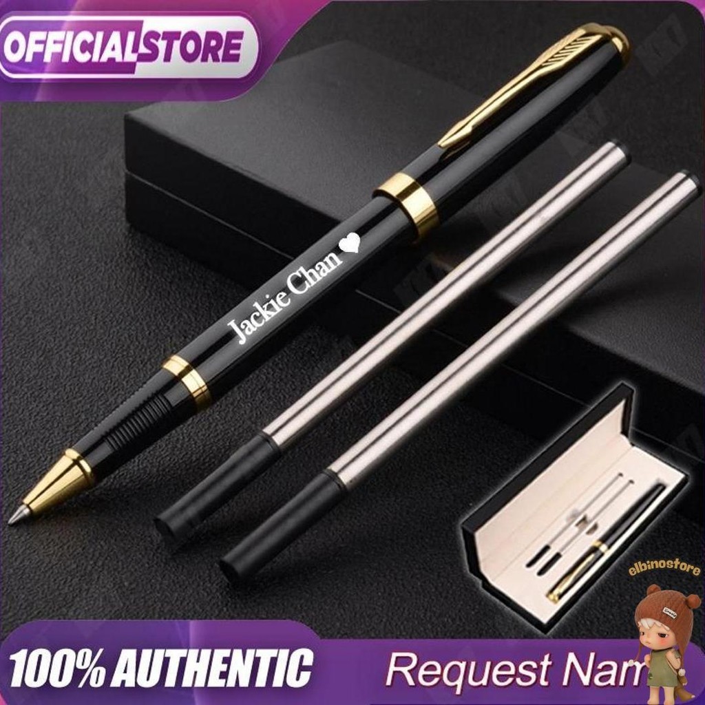 

Request Nama Pena Nama Kustom Logam Kotak Hadiah Pria Wanita Kantor Bisnis Pena Tanda Tangan Dengan 2 Isi Ulang (Hitam) Promo