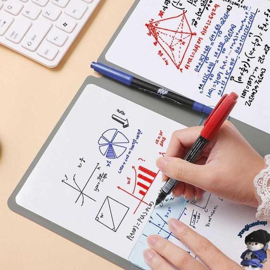 

Papan Tulis Portable A5 Whiteboard Notebook Pu Leather With Pen - Js-10 Promo