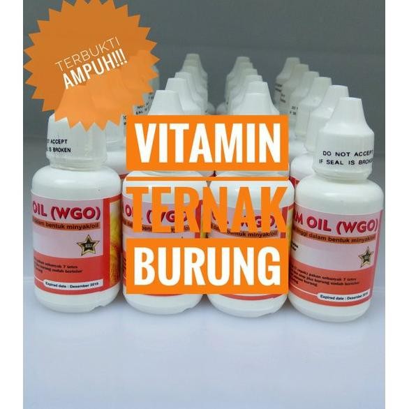 VEX-2126 WGO BOTOL PUTIH KARDUS KUNING SUPLEMEN DOPING VITAMIN TERNAK SEMUA BURUNG WHEAT GERM OIL MI