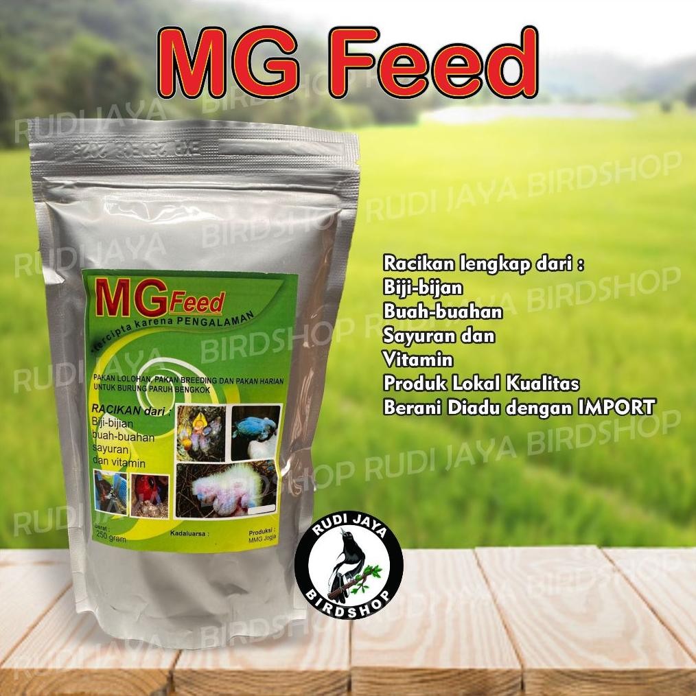 fh-46 MGFEED Mg Feed 250 Gram Bubur Pakan Makanan Lolohan Anak Piyik Burung Paruh Bengkok Nuri Kakat