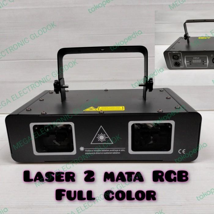 Lampu Panggung Laser 2 Mata Rgb Full Color Original Dan Terpercaya