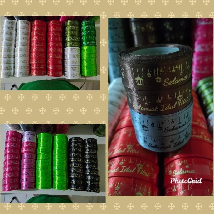 Produk Unggulan] pita satin 1 inch sablon lebar 2,5 cm