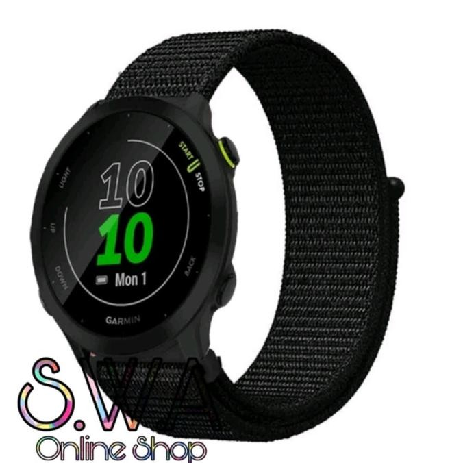 TERBARU - Strap Nilon Nylon Benang Lekat Watch Band Tali Jam Tangan Garmin Forerunner 165 55 245 Fr5