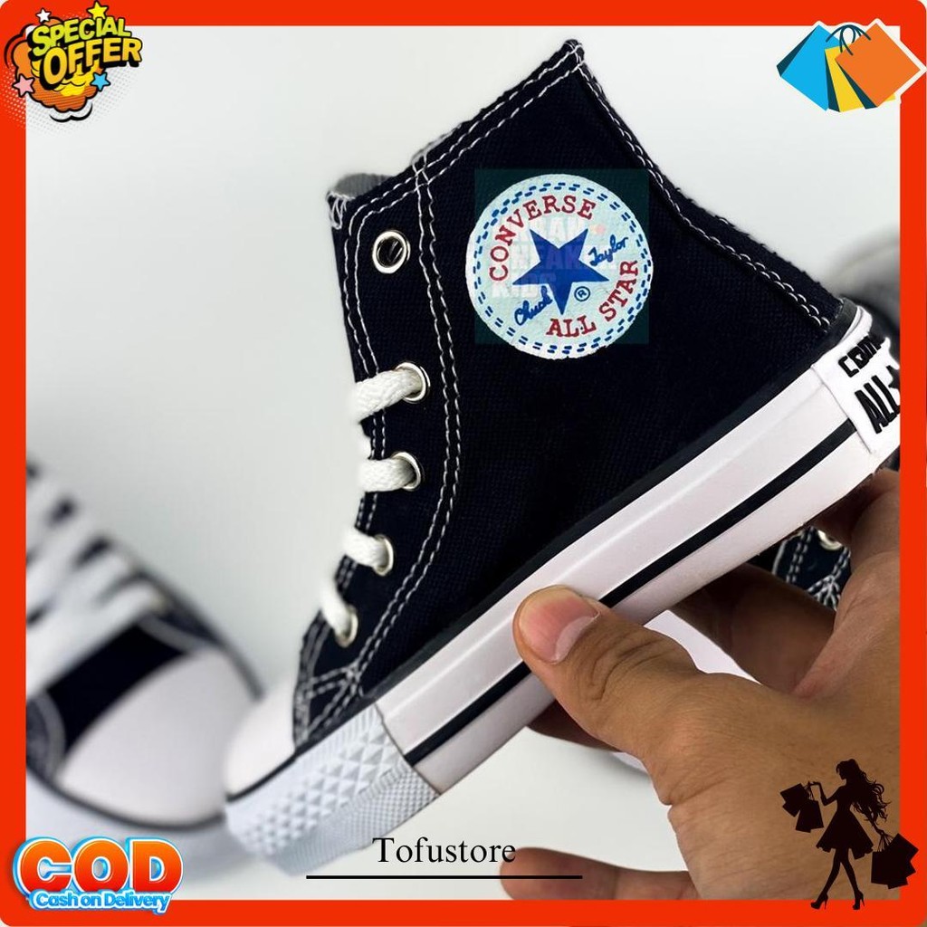 Terbaik Sepatu Sekolah Anak Conversee All Star Hitam 21-43 Sepatu Hitam Baby Anak Sepatu Anak Usia T