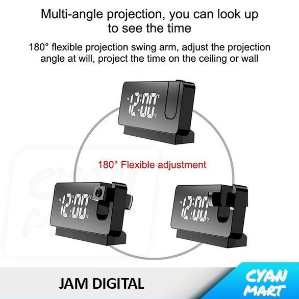 

Jam Meja Unik Proyektor Desk Clock LED Digital Alarm Projection 180 LFS