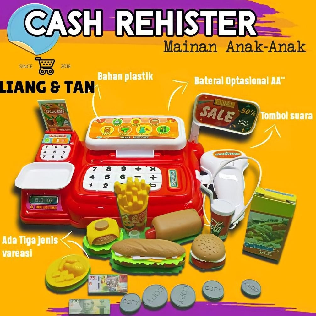 gh-67 ( BISA COD ) PROMO FREE BATERAI MAINAN ANAK CEWEK MESIN KASIR BURGER MESIN KASIR MAINAN SUPER 