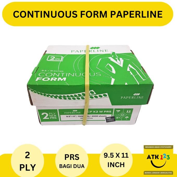 

TERBARU - Continuous Form Paperline Uk. 9,5" x 11" : 2 Rangkap 2 (2 Ply) PRS