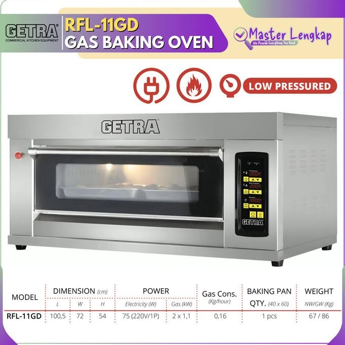 GETRA GAS BAKING OVEN RFL-11GD / RFL11GD / RFL 11 GD / RFL-11-GD
