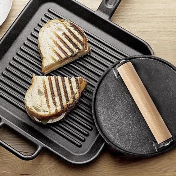 Promo Cast Iron Meat Presser Grill 7 Inch Press Besi Cor Import Quality