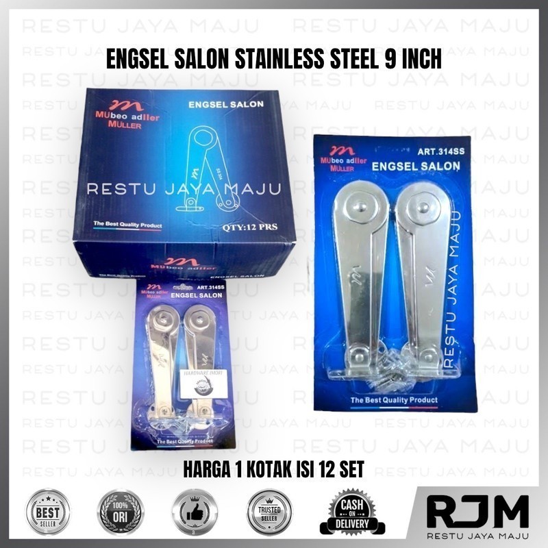 [12 pcs]  MULLER Engsel Salon  Stainless Steel 9 " inch Sikutan Lipat Jendela Bunting