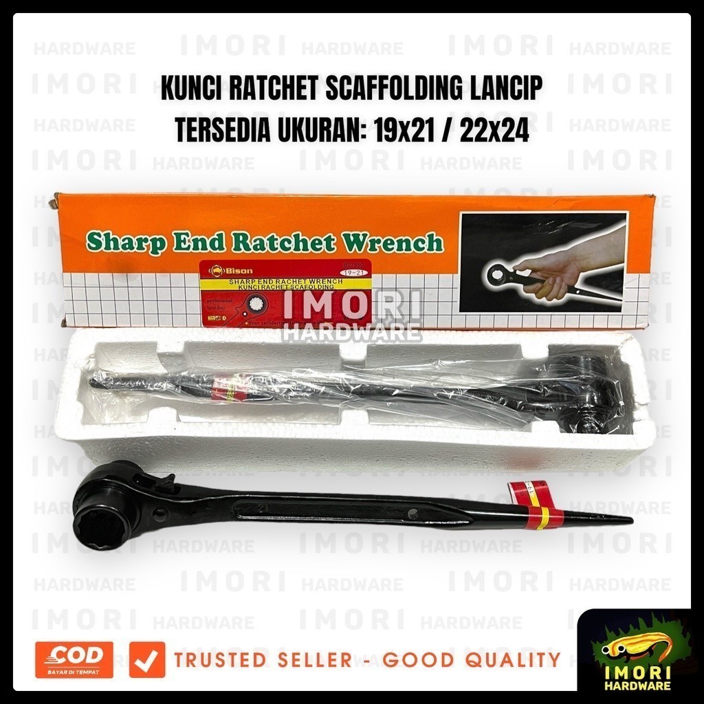 [ 2 pcs ]BISON Kunci Ratchet Scaffolding Lancip 17 x 21 19x21 inch Skafolding