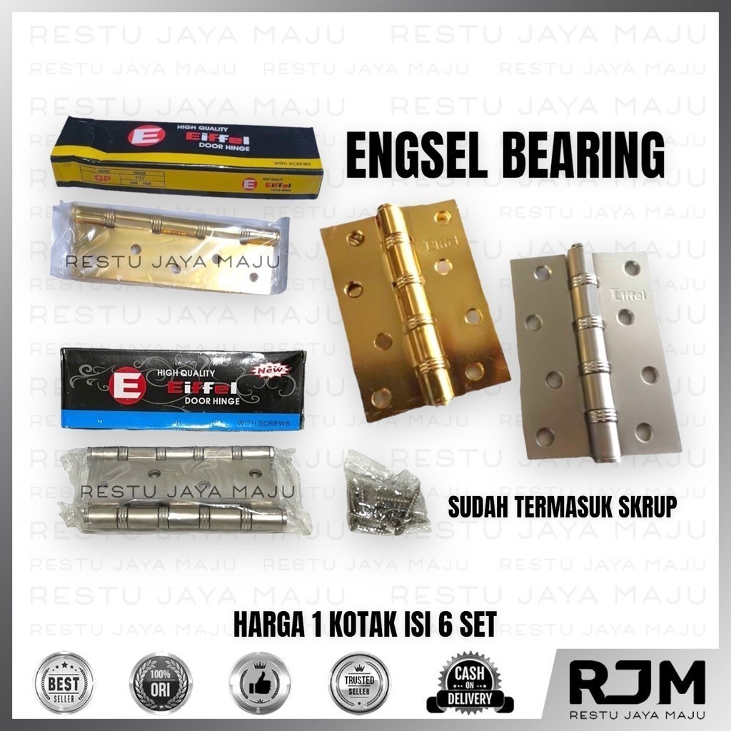 [12 pcs]  EIFFEL Engsel Bearing  3 4 5 inch Pintu Jendela Door Hinge SN GP
