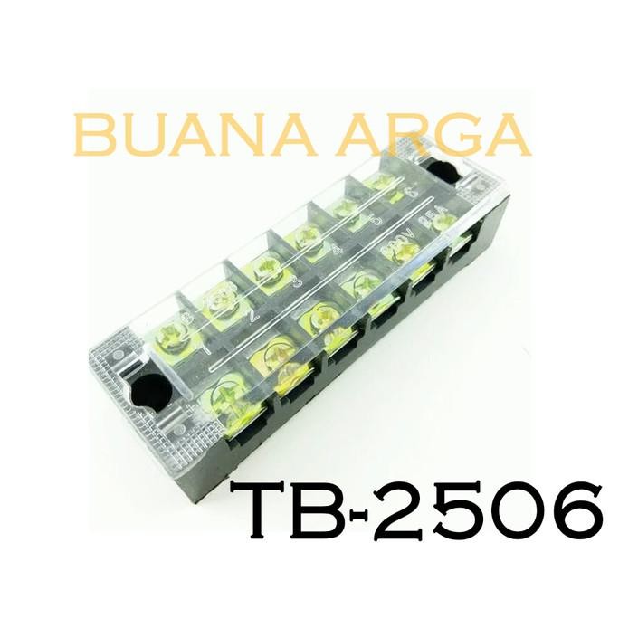 Murah Terminal Block TB 25A TB-2506 / TB2506 6 Pole Fort Non COD
