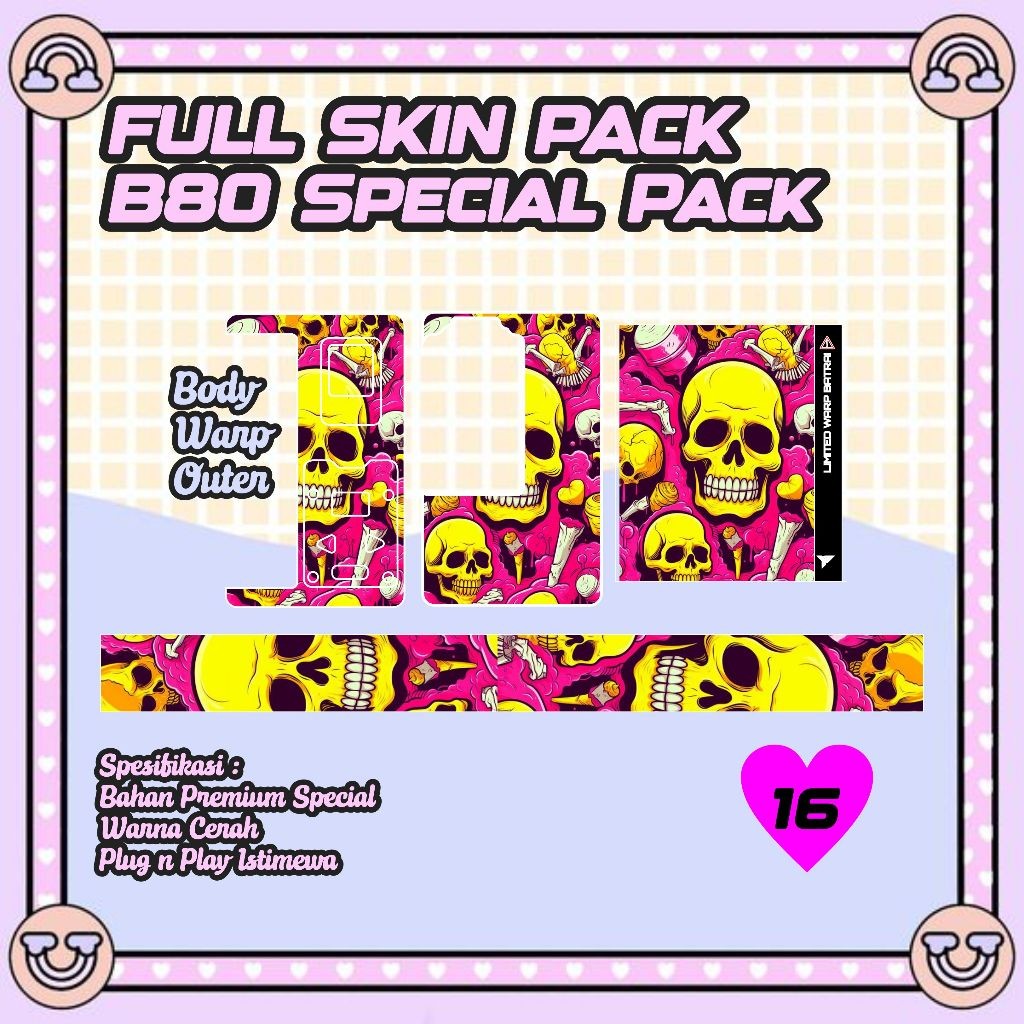 

*PromoTerjangkau* Hiasan Dalam B80 Keren 16 Garskin Wrap Stiker Premium / X Casing Case COD