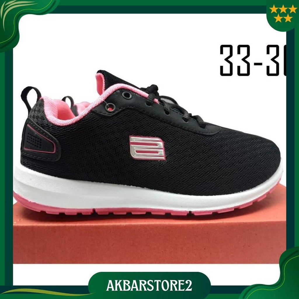 Sepatu Sekolah Anak Perempuan Ando Zora Hitam Pink Sd Smp Original Ori