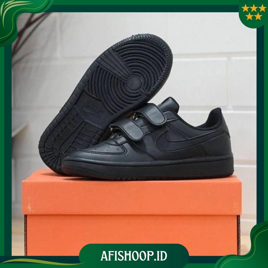 Sepatu Sekolah Anak Nike Force One Hitam Polos Sepatu Anak Sekolah Import Quality Best Seller