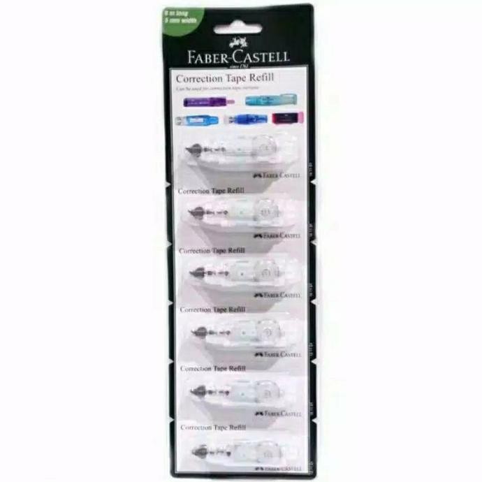 

Promo!! Refill Correction Tape Qjr Faber Castell Isi 6 Pcs
