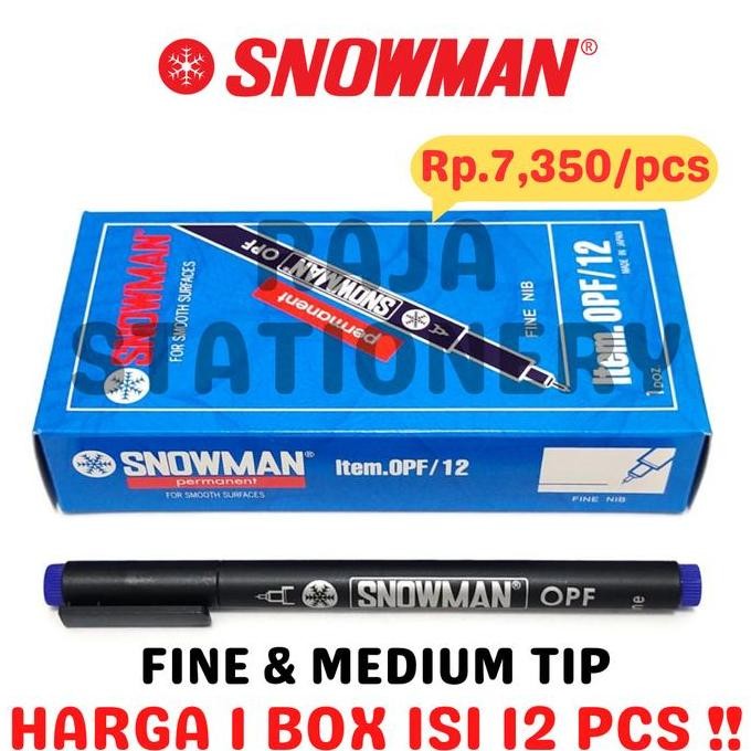 

Murah!! [Snowman Permanent Marker Opf Opm Black Blue Red Grren Spidol Permanen Snowman Ohp Opm Hitem Biru Merah Hijau [12Pcs]