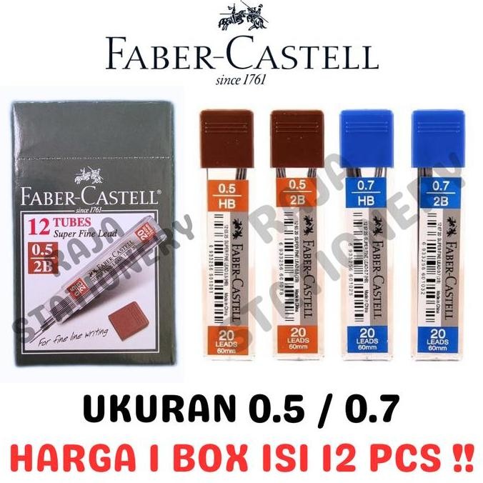 

Diskon!! Faber Castell Lead 2B 0.5 0.7 Superfine Super Fine Isi Pensil Mekanik 0.5Mm 0.7Mm Lusin Box [12Pcs]