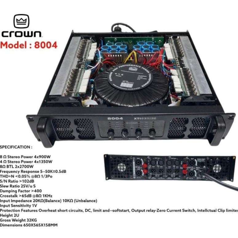 POWER CROWN 8004 4CH 1300 WATT AMPLIFIER LAPANGAN