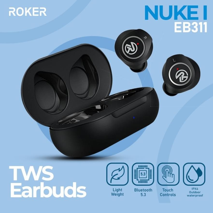 TWS ROKER NUKE I EB311 BLUETOOTH 5.3 TRUE WIRELESS SOUND GARANSI RESMI PRODUK ROKER