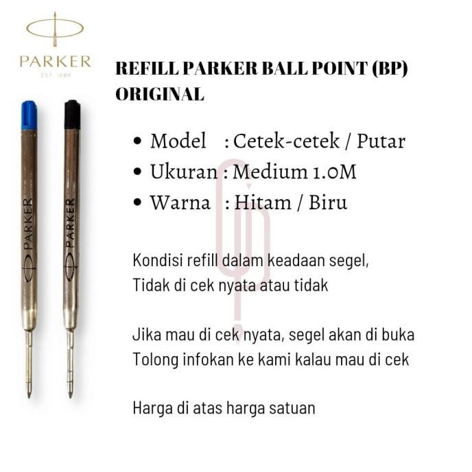 

Murah!! Refill Isi Ulang Pen Parker Ballpoint Ukuran Medium Original