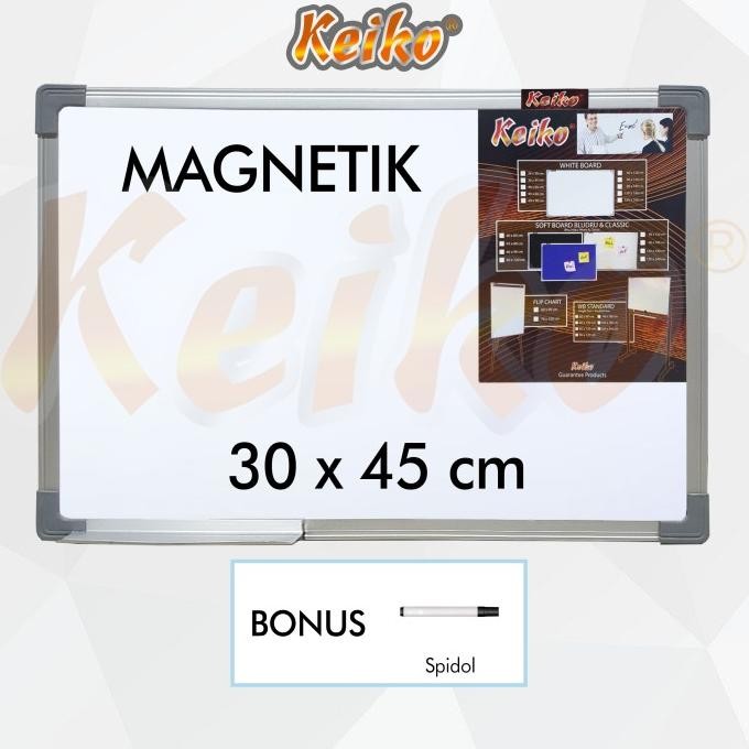 

Diskon!! Papan Tulis Whiteboard Gantung Magnet Single Face Keiko 30 X 45 Cm