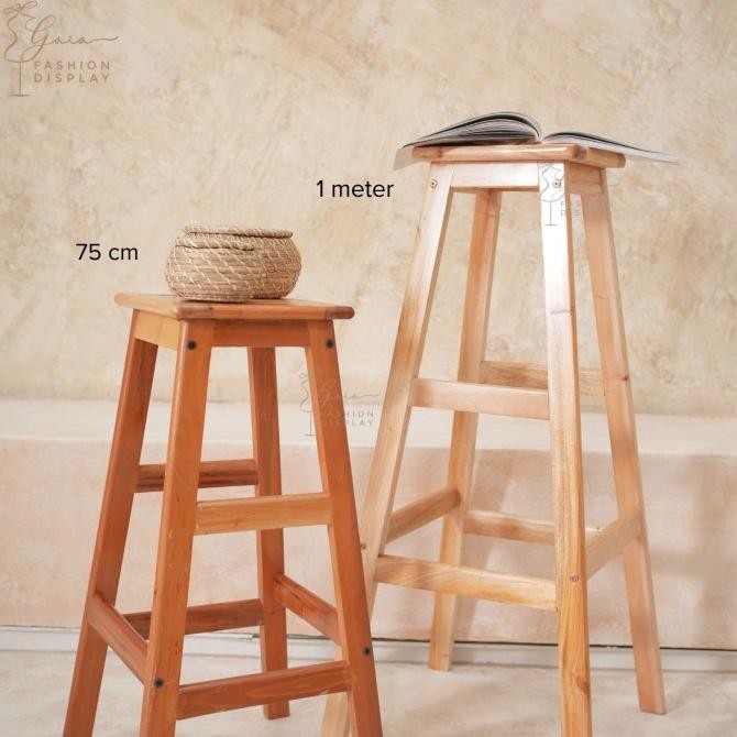PREMIUM Kursi Kayu Cafe Kursi Konter Kursi Baso Kursi Bar - BH