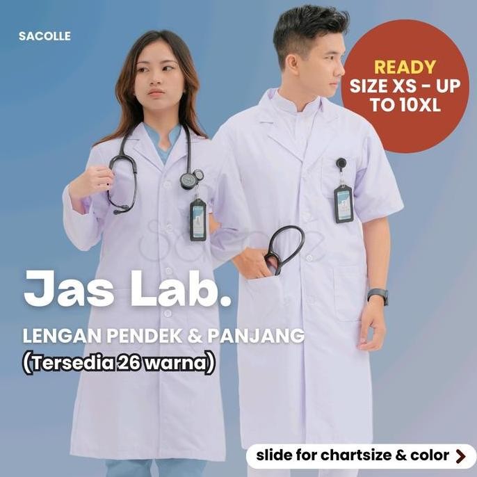 JAS LABORATORIUM SMALL - BIG SIZE JUMBO/Jas Lab Premium Lengan Panjang & Pendek Murah `