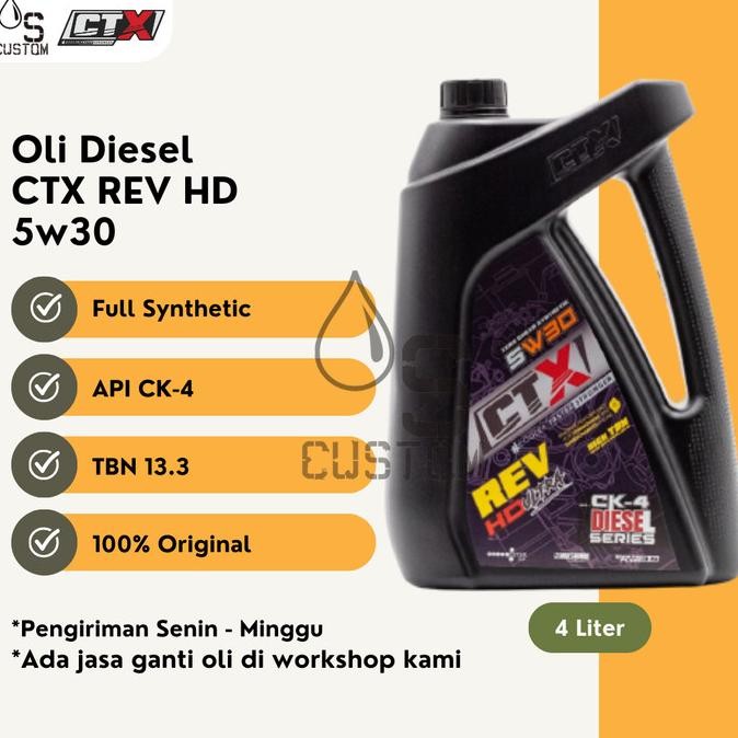 BEBAS ONGKIR - Oli Diesel CTX Rev HD 5w30 4 Liter Full Synthetic