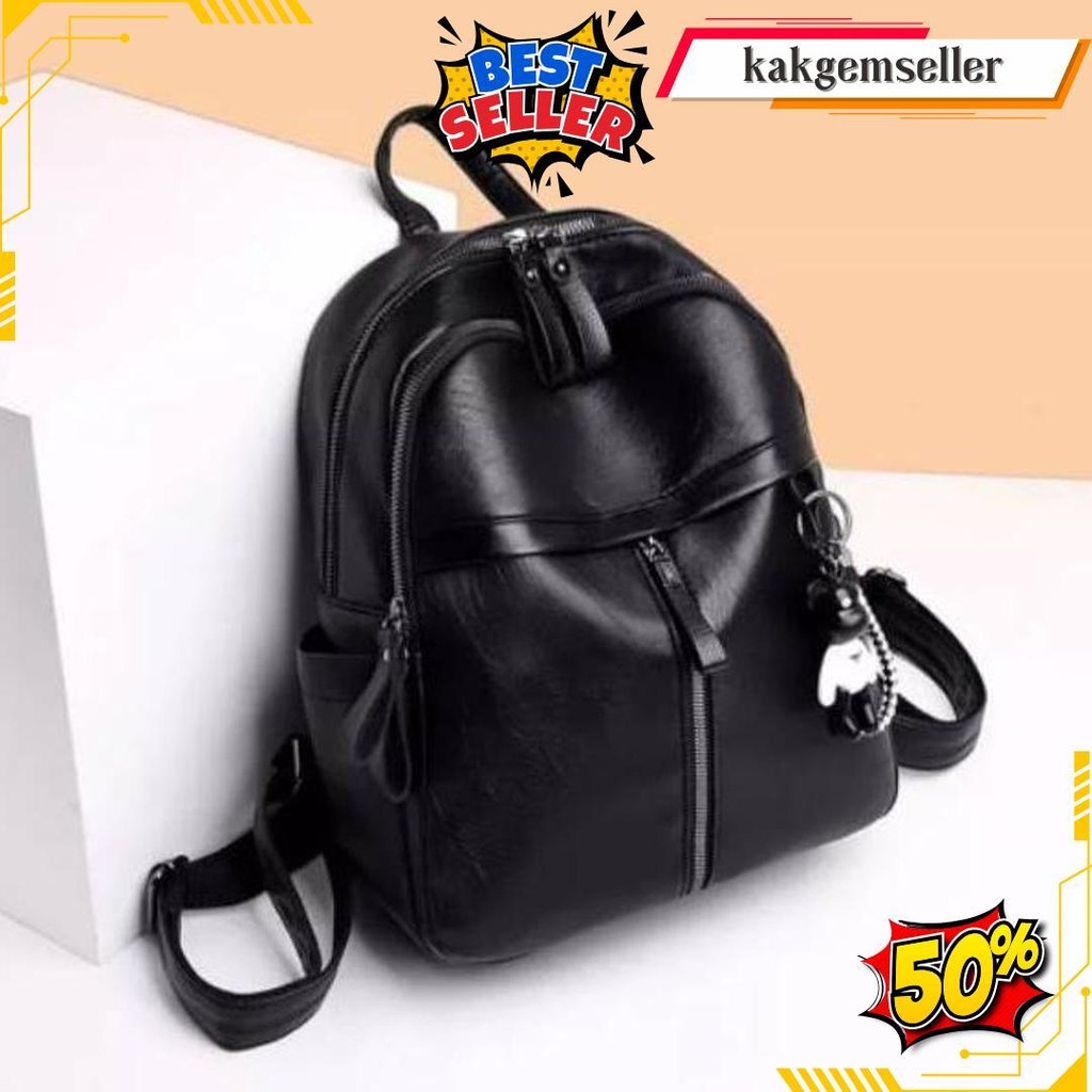 Dlsha - 2024 Tas Ransel Kulit Wanita Backpack Fashion Tas Refenrensi  Import(Gratis Gantungan) Grati