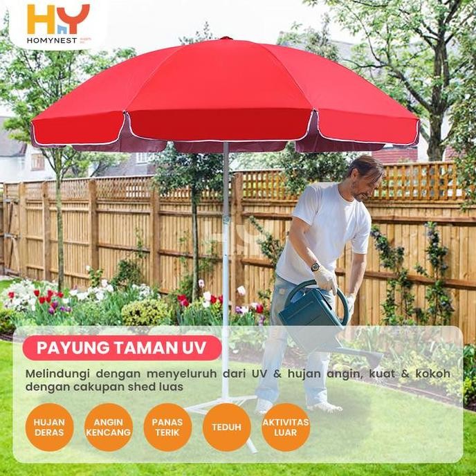 Murah HOMYNEST Payung Jualan Jumbo Besar 280 Cm Tenda Dagang Lapak Bazar Cafe Payung Pantai Besi Kua