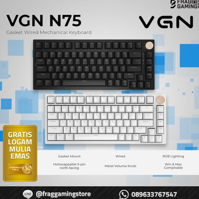 BEBAS ONGKIR - VGN N75 Gaming Mechanical Keyboard 75% VGNN75 N-75