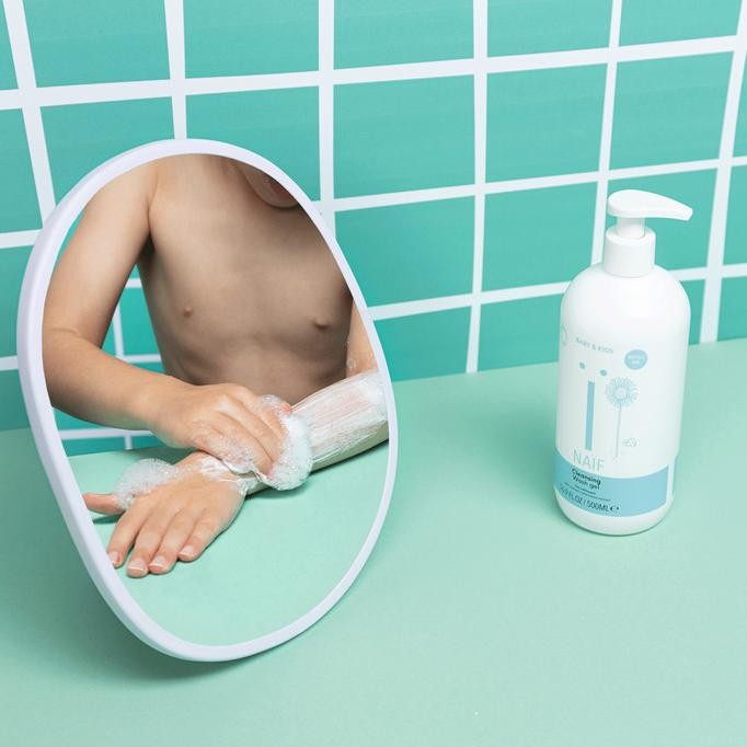 Grosir Naif Baby - Cleansing Wash Gel Pump 500Ml - Ap072 / Sabun Bayi No Sls / Sabun Bayi Botol Pump