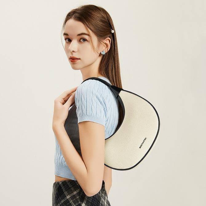 Murah [Coco Bag] Bostanten Tas Wanita  Selempang Underarm Bag Shoulder Bag Tas Tangan Hitam Putih Ku