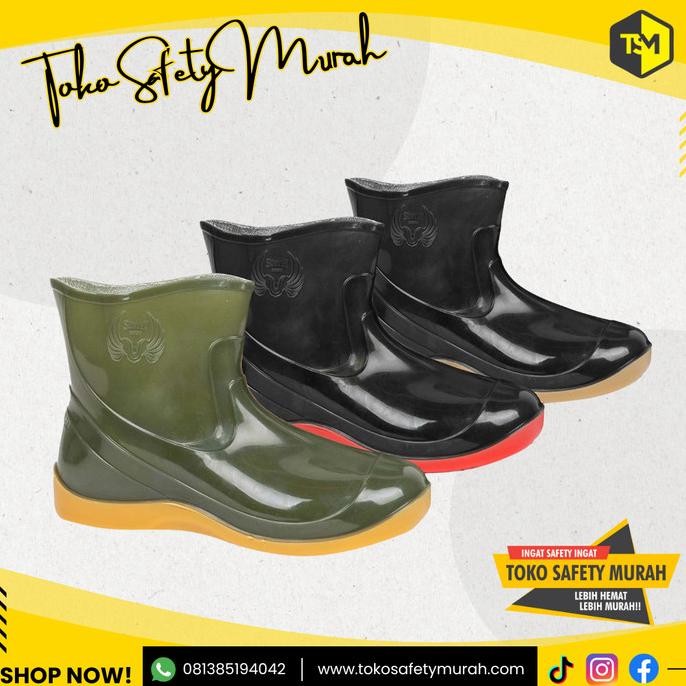 Sepatu Boot Pendek Karet Anti Air Boots Fashion Pria Wanita New Stok