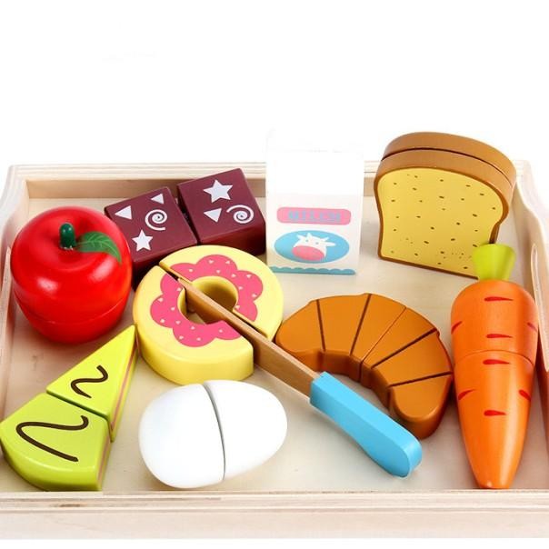 Wooden Combination Fruit Cae Mainan Ayu Buah Ue Ice Cream Potong