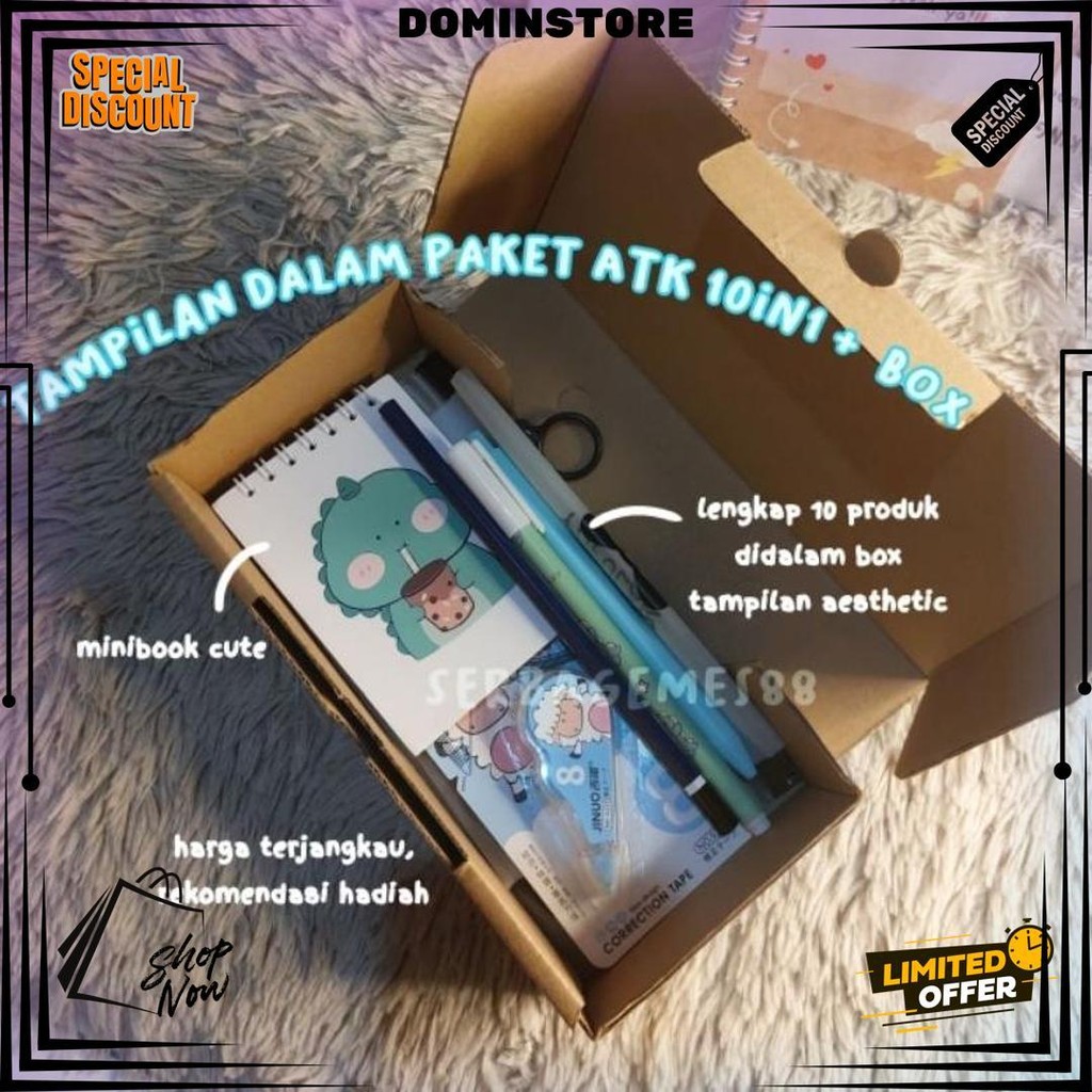 

Serbagemes88 - Set Alat Tulis 10 In 1 Lengkap / Stationery Untuk Hadiah / Hampers Kado Gift / Paket Alat Tulis / Alat Tulis Paket / Sekolah / Stationery Set Aesthetic D Best Seller